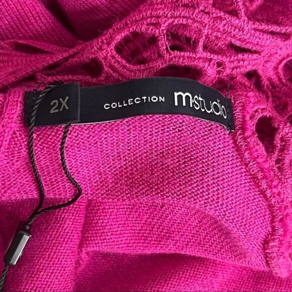 Addition Elle Pink Crocheted Lightweight Sweater Size 2x NWT Brand New - Picture 11 of 11